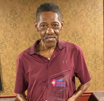 Honoring community leader at Illinois Association of Community Action Agencies Hall of Fame event.